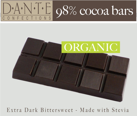 Organic Chocolate Bar (98% Cocoa, Sugar Free) - 8 Bars